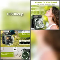 Ventilador recargable con panel solar