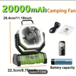 Ventilador recargables 20000mA verde
