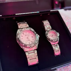Estuche de relojes de hombre y mujer de acero inoxidable