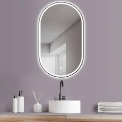 Espejo ovalado con luz led