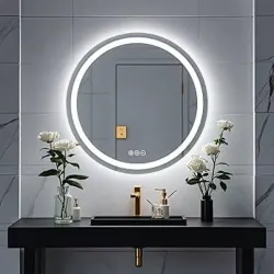 Espejo redondo con luz led