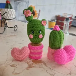 Set de cactus corazones