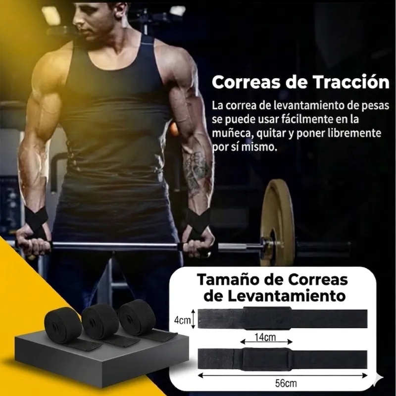 Correas de mano para levantar pesas.