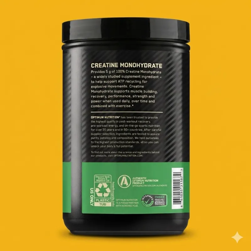 Creatina Monohidratada OPTIMUM NUTRITION // 120 Serv // Sin Sabor. 