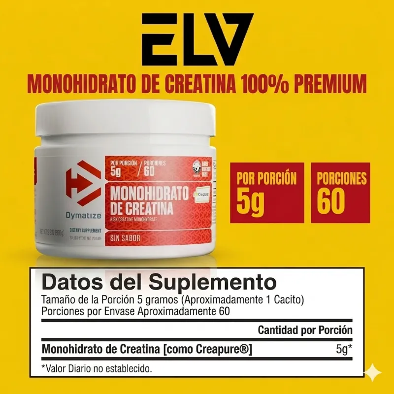 Creatina Dymatize // 60 Serv // Sello Creapure