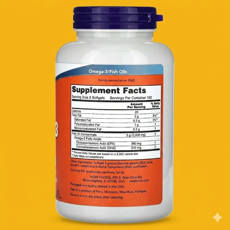 Now Supplements // Omega 3 // 100 Cápsulas