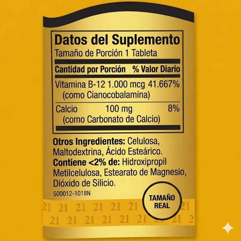 21 St Century // Vitamina B-12 // 110 tabletas