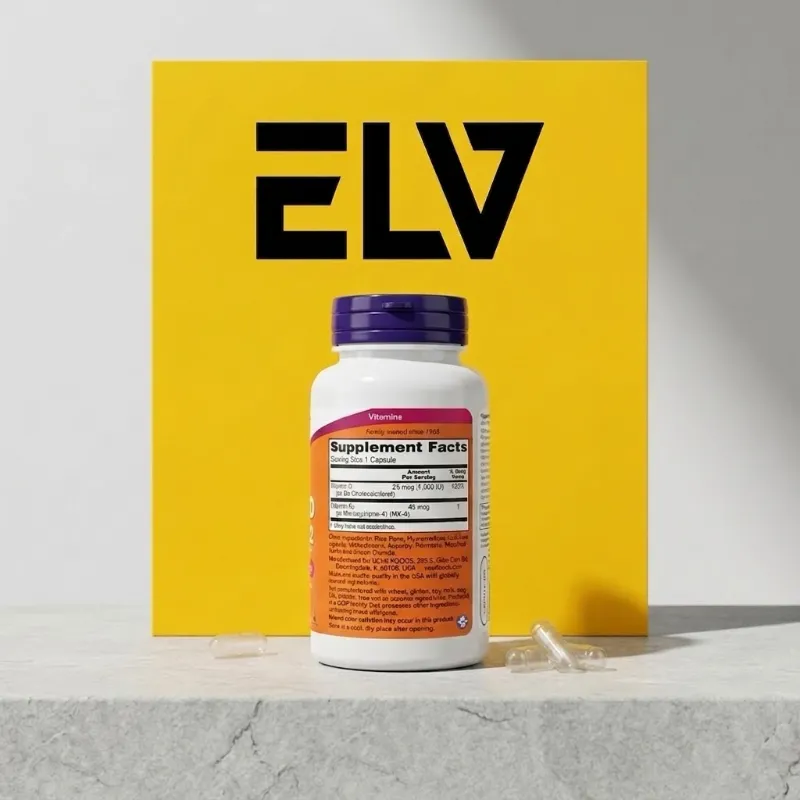 Vitamina D3 & K2 // Now Supplement // 120 cápsulas