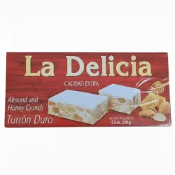 Turrón de Jijona La Delicia [Turrón de Almendras y Miel Crujiente] 150g