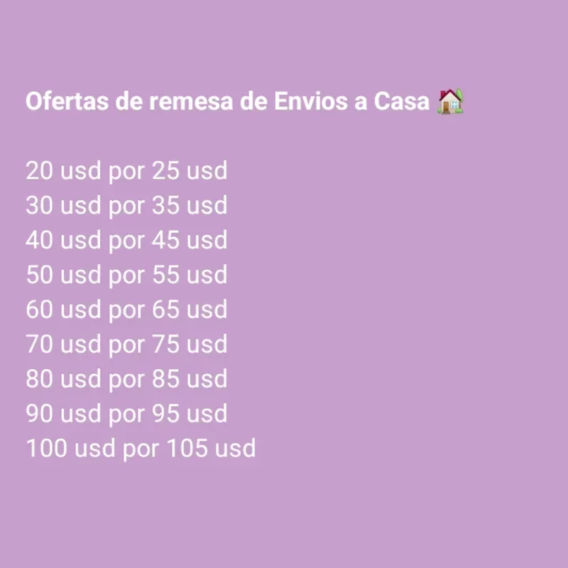  Remesa de Envios a Casa 🏡