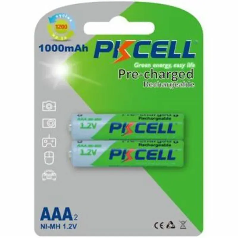 Batería AAA 1000mAh NiMH Recargable (paquete de 2)