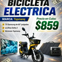 Combo Bicimoto Topmaq + EcoFlow Delta 2 + TV Samsung 65"