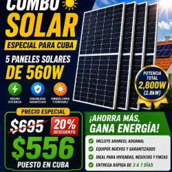 Combo Solar Cuba – 5 Paneles Solares de 560W