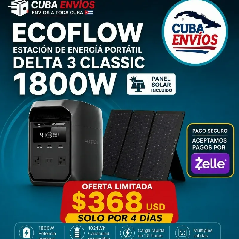 EcoFlow DELTA 3 Classic 1800W + Panel Solar