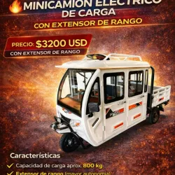 Minicamión Eléctrico de Carga con Extensor de Rango