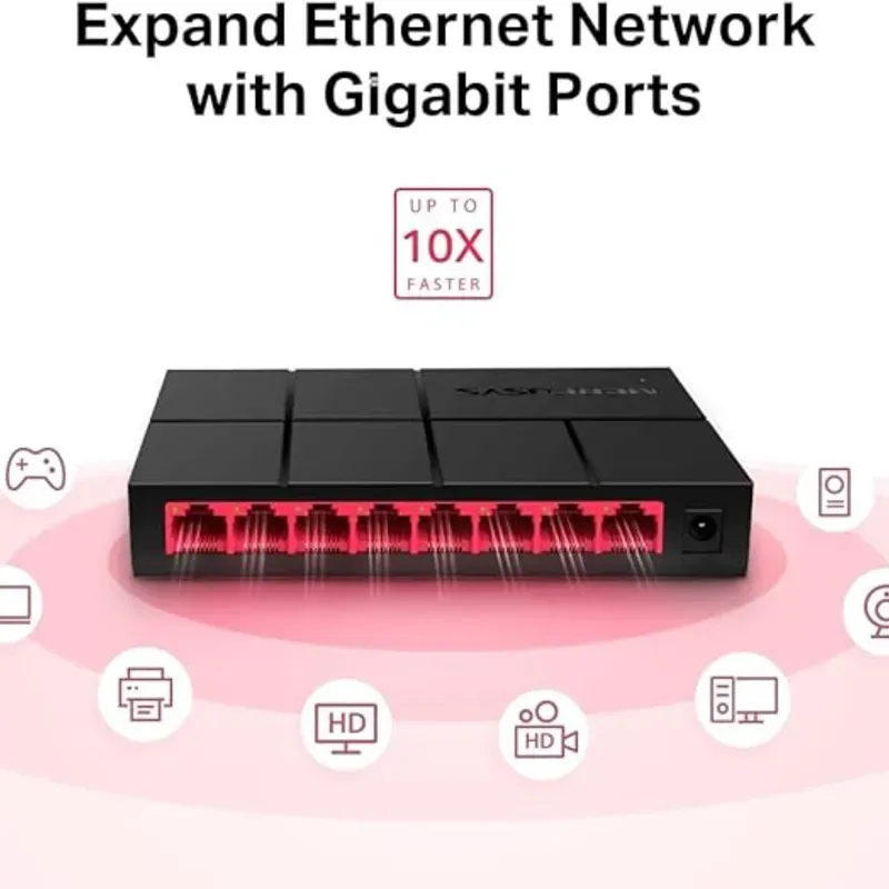 Switch Mercusys MS108G – 8 Puertos Gigabit