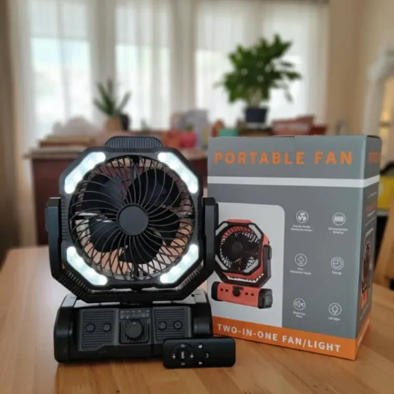 Ventilador Recargable Doble Blade Obturador fan Nuevo en caja
