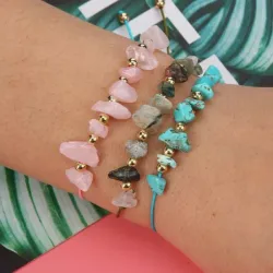 Pulsera de hilo sencillo con 5 cuarzos 