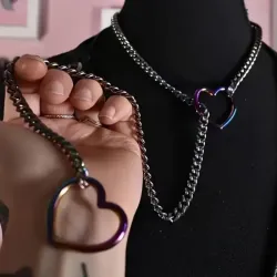 Collar de cadena con puntas corazón