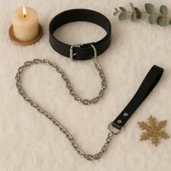 Collar de cuero NEGRO