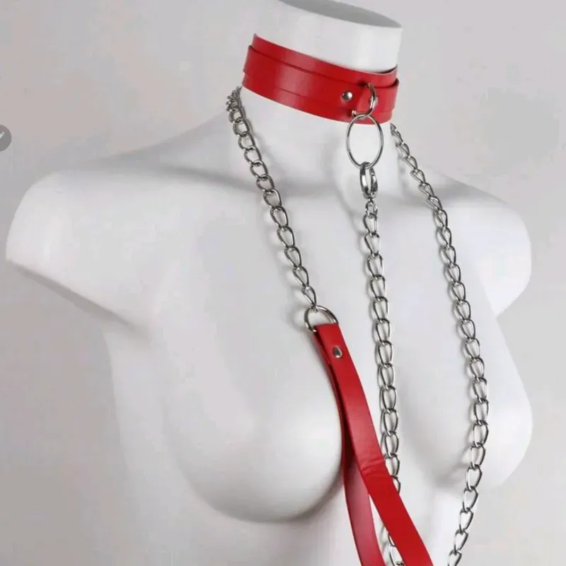 Collar de cuero ROJO