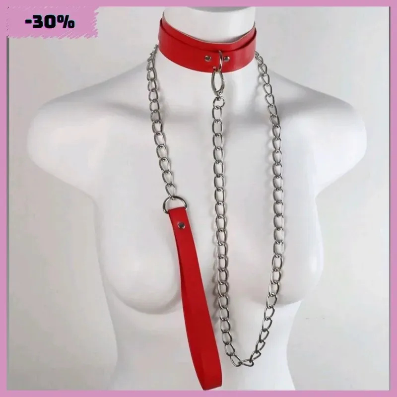 Collar de cuero ROJO