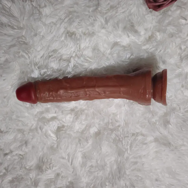 Dildo con ventosa color piel 28 cm