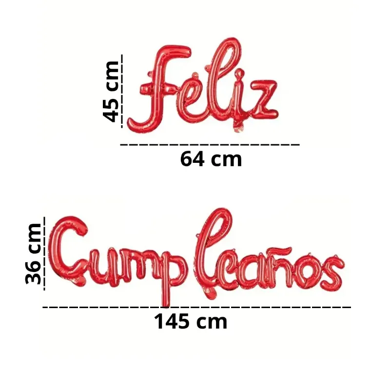 Globos metalicos (Feliz Cumpleaños)