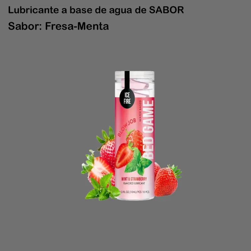 Lubricante de sabor (10 piezas)(Fresa-Menta)