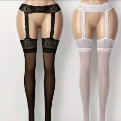 Medias de encaje con liguero