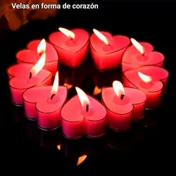 Paquete de 5 velas en forma de corazón