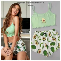 Pijama de aguacate (Short y Blusa)