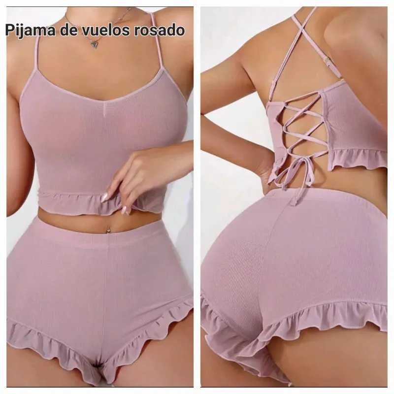 Pijama de vuelo (Rosado)(Short y Blusa)