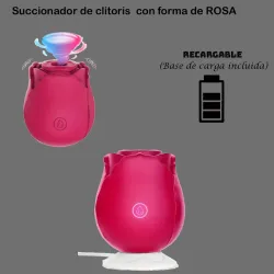 Succionador de clítoris con forma de rosa(Recargable)