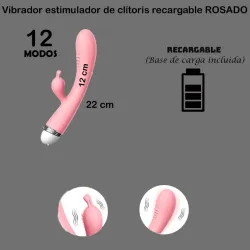 Vibrador estimulador de clítoris (Recargable)(Rosado)