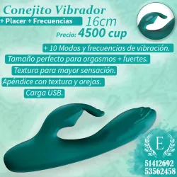 Conejito vibrador doble motor 16cm 