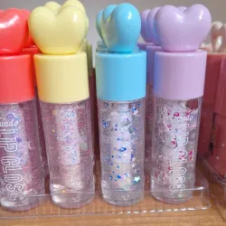 Gloss aplicador grueso con glitter