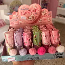Lip gloss con Pom Pom