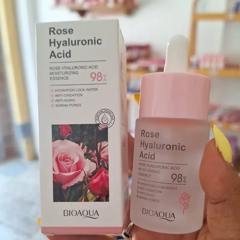 Serum facial de Ácido Hialurónico con rosa