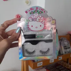 Set de pestaña con pegamento 