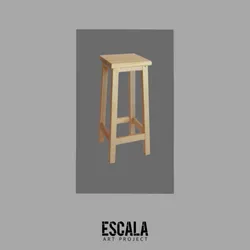 Banqueta alta de madera