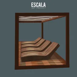 Pérgola de madera con tumbonas