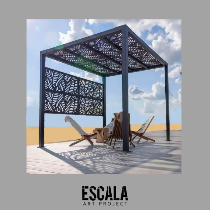 Pérgola de madera y sillones