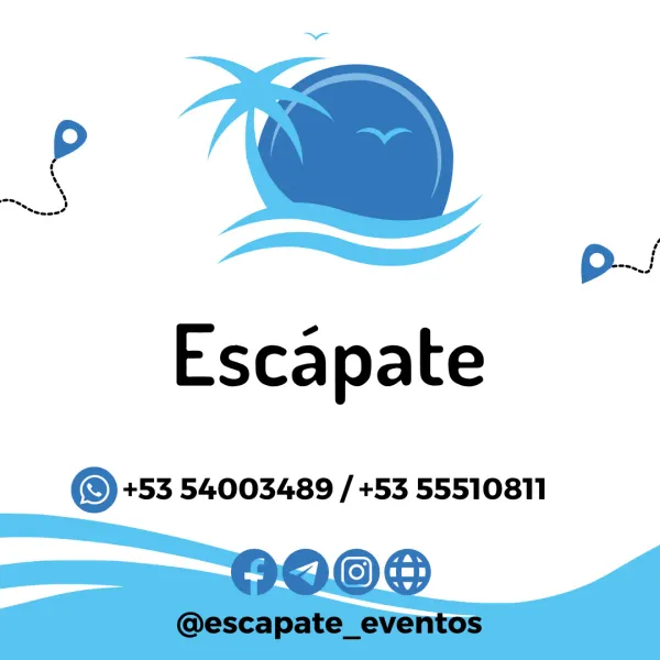 Somos Escápate la oportunidad de vivir una experiencia única y diferente, un proyecto que se encarga de hacer realidad tus sueños. 
Brindamos servicios de Organización de Eventos, excursiones, viajes personalizados, pasadías y reservas hoteleras. 