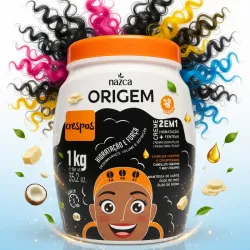 Crema Nazca Origem Crespos 2 en 1 Hidratación y Nutrición de 1kg.
