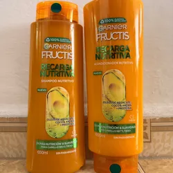 Juego de shampoo-acondicionador Garnier Fructis RECARGA NUTRITIVA 650ml