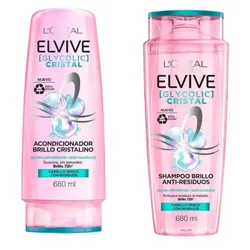 Juego de shampoo y acondicionador L’Oréal ELVIVE [GLYCOLIC] CRISTAL 680ml
