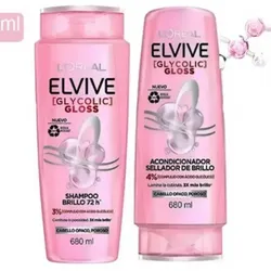 Juego de shampoo y acondicionador L’Oréal ELVIVE [GLYCOLICI GLOSS 680ml