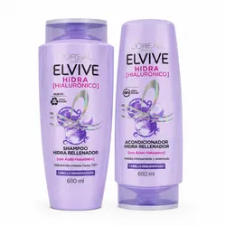 Juego de shampoo y acondicionador L’Oréal ELVIVE HIDRA [HIALURÓNICO] 680ml