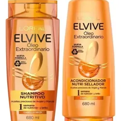 Juego de shampoo y acondicionador L’Oréal ELVIVE Oleo Extraordinario 680ml
